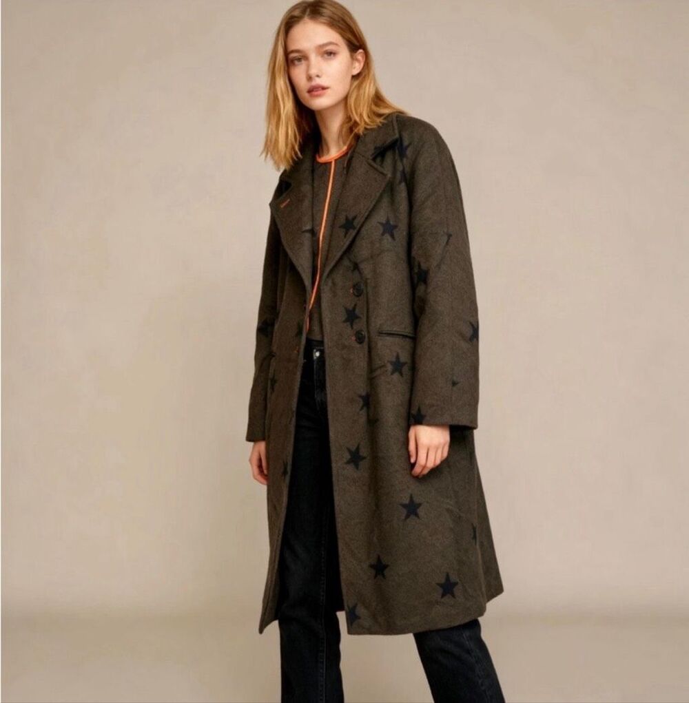 Anthropologie Avec Les Filles Estrellas Starry Olive Coat Size XS